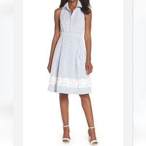 Eliza J Searsucker fit and flare dress